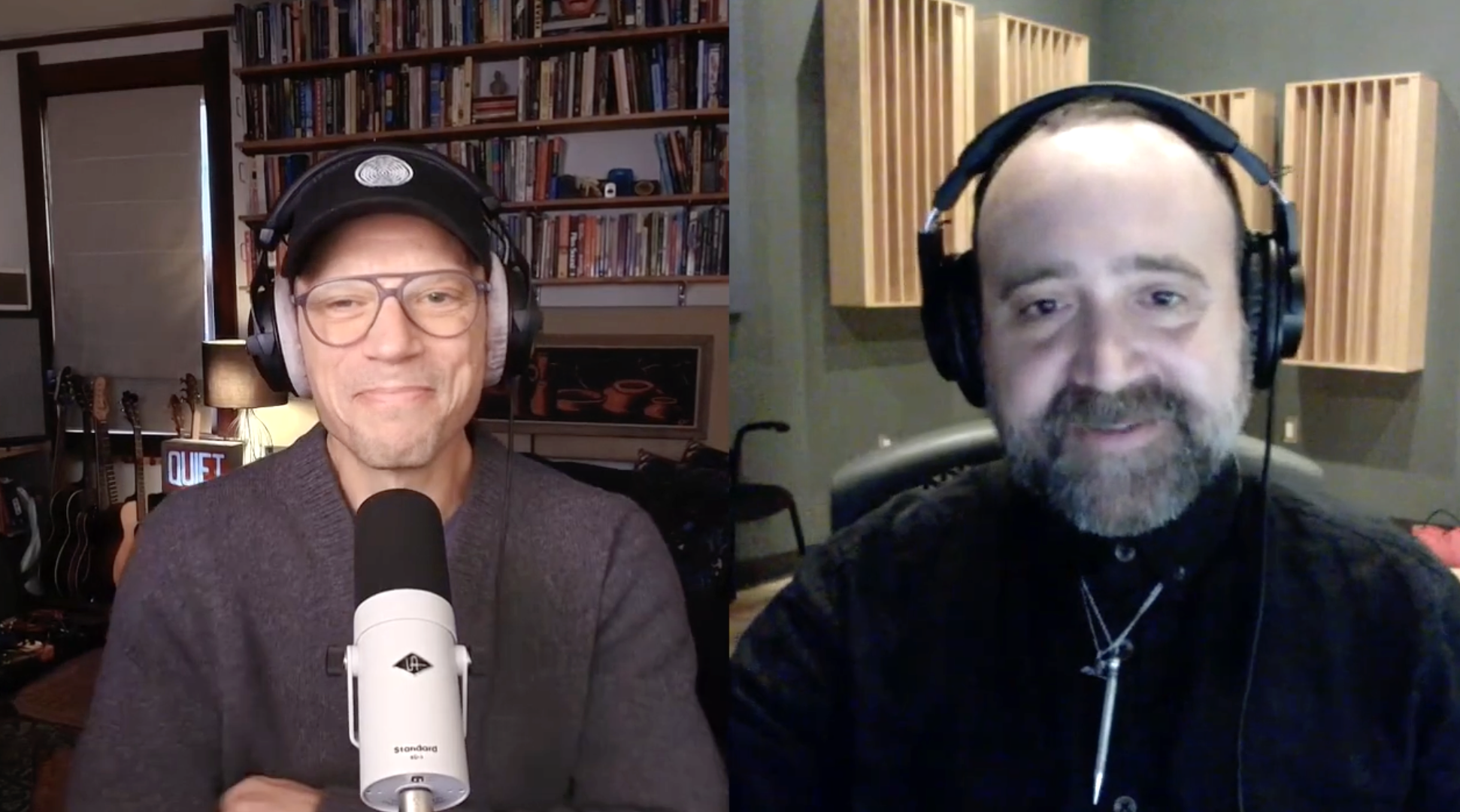 Screenshot of Phantom Power podcast with split screen featuring Mac Hagood on the left and Gabriel Mindel on the right.