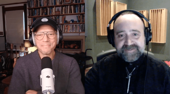 Screenshot of Phantom Power podcast with split screen featuring Mac Hagood on the left and Gabriel Mindel on the right.